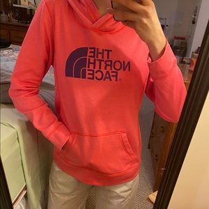 Pink North Face Hoodie - Medium